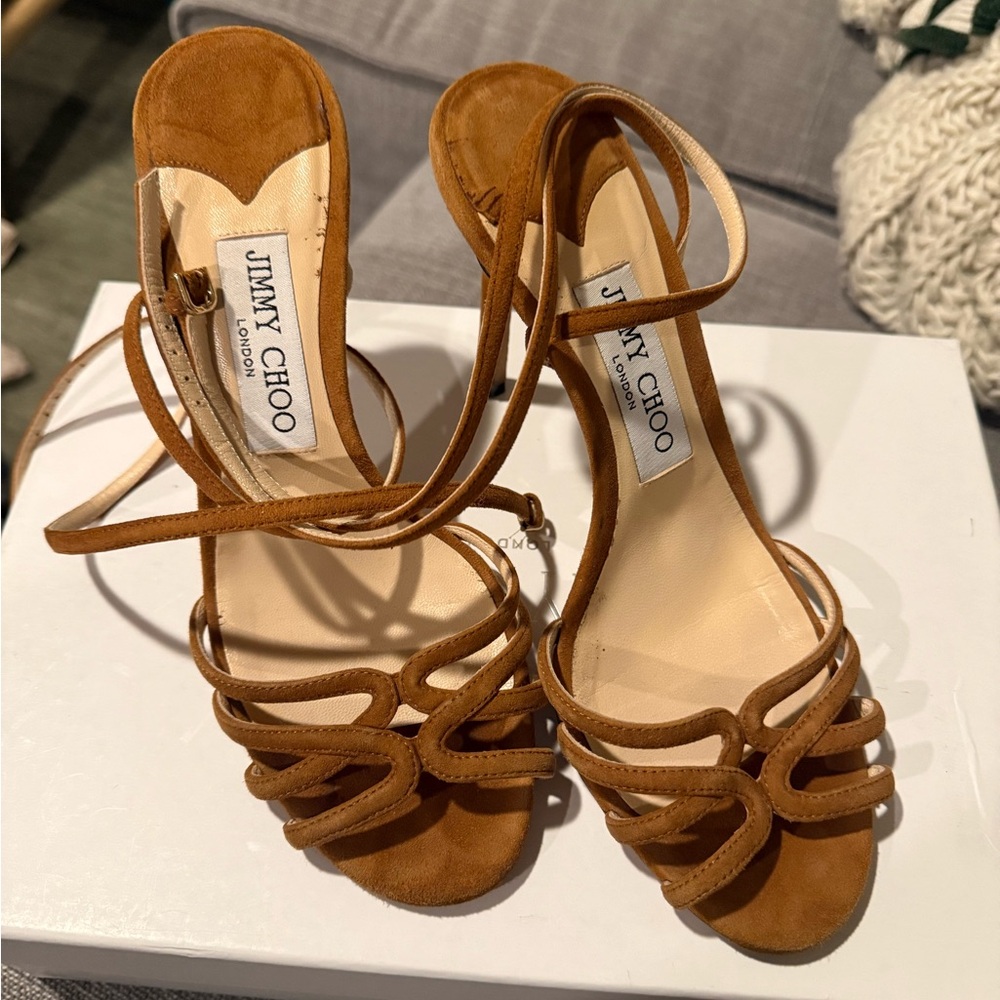 Jimmy Choo Tan Strappy Heels